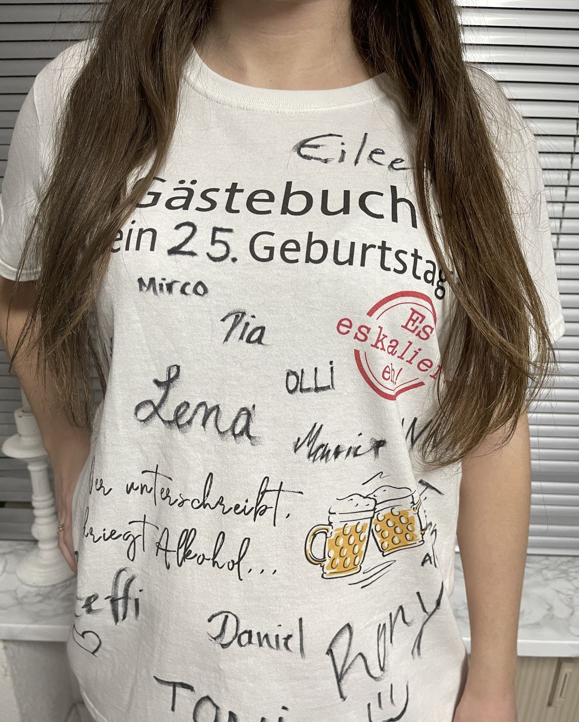 Gästebuch Bier  - Damenshirt (100% Baumwolle)