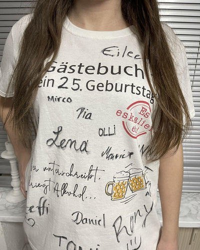 Gästebuch Bier  - Damenshirt (100% Baumwolle)